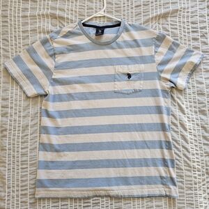 U.S. Polo Assn. Blue and White Striped Tee